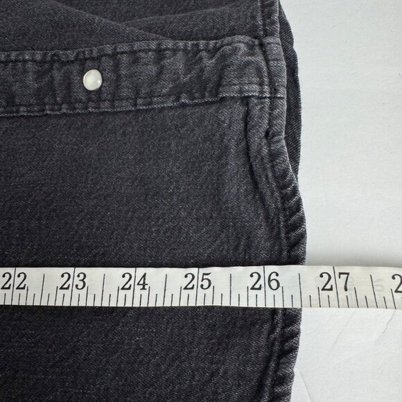 Levi's Pearl Snap Denim Shirt Black Long Sleeve Western Casual Women's Size Lg - Picture 9 of 9